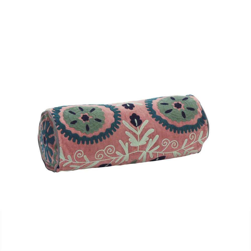 Suzani Embroidered Velvet Bolster