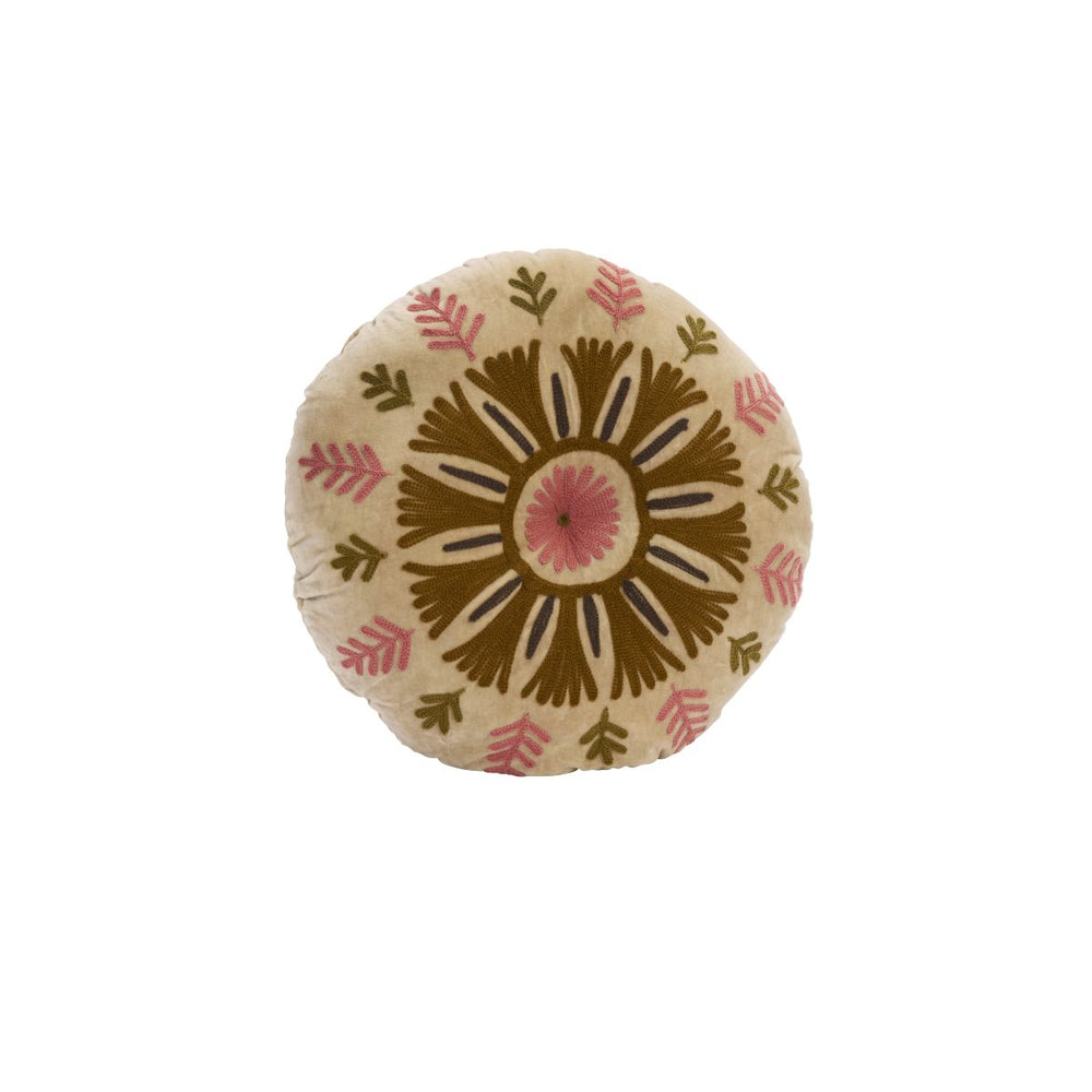 Suzani Embroidered Velvet Cushion