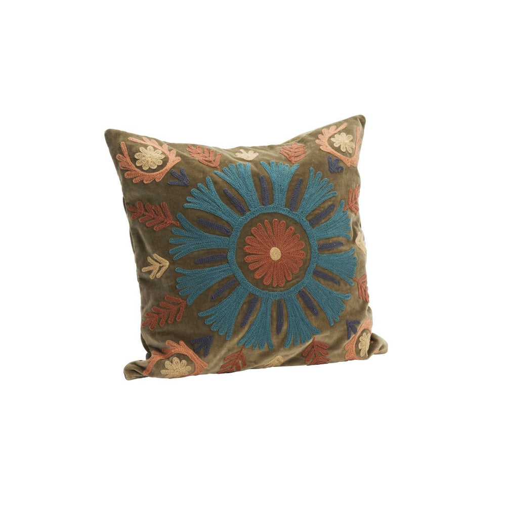Suzani Embroidered Velvet Cushion Cover