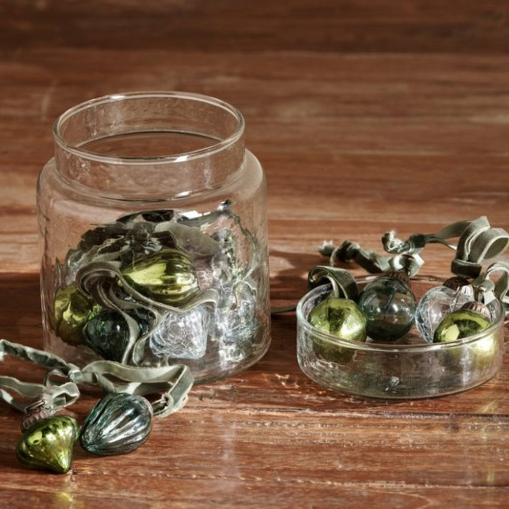 Adisa Bauble Jar | Mixed Green & Clear