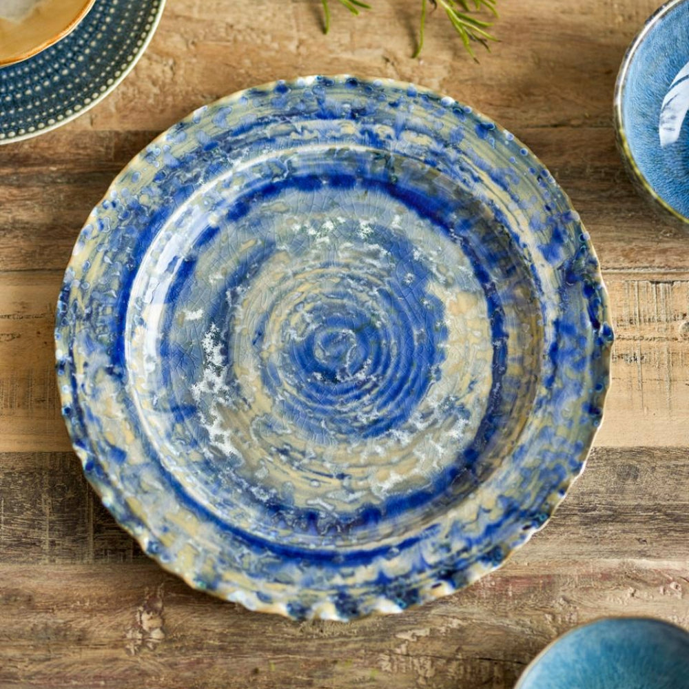 Blue Stoneware Serving Plate