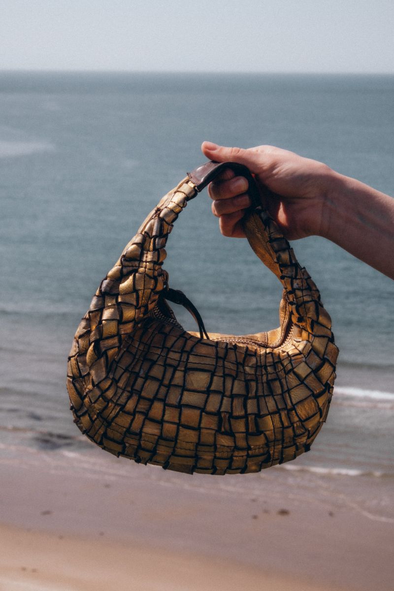 Campomaggi Woven Shoulder Bag | Gold