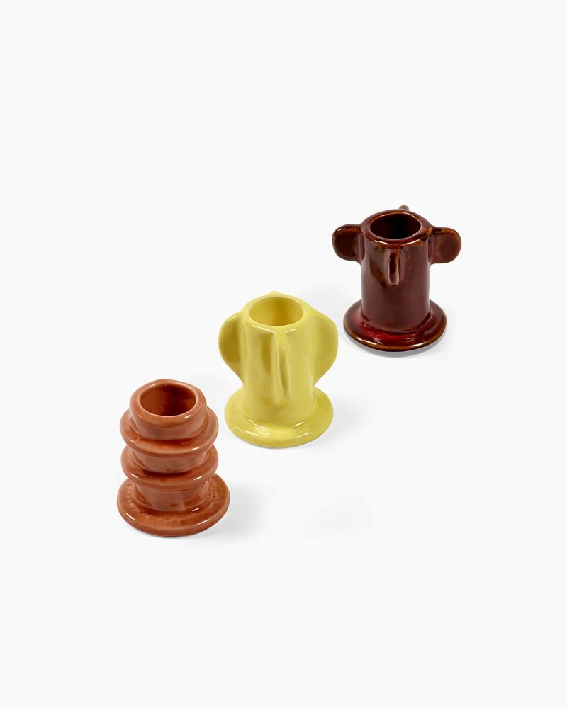 Ceramic Candle Holders | Set of 3