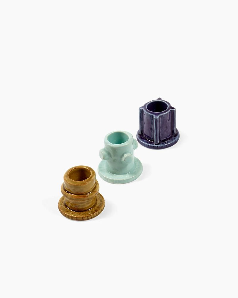 Ceramic Candle Holders | Set of 3