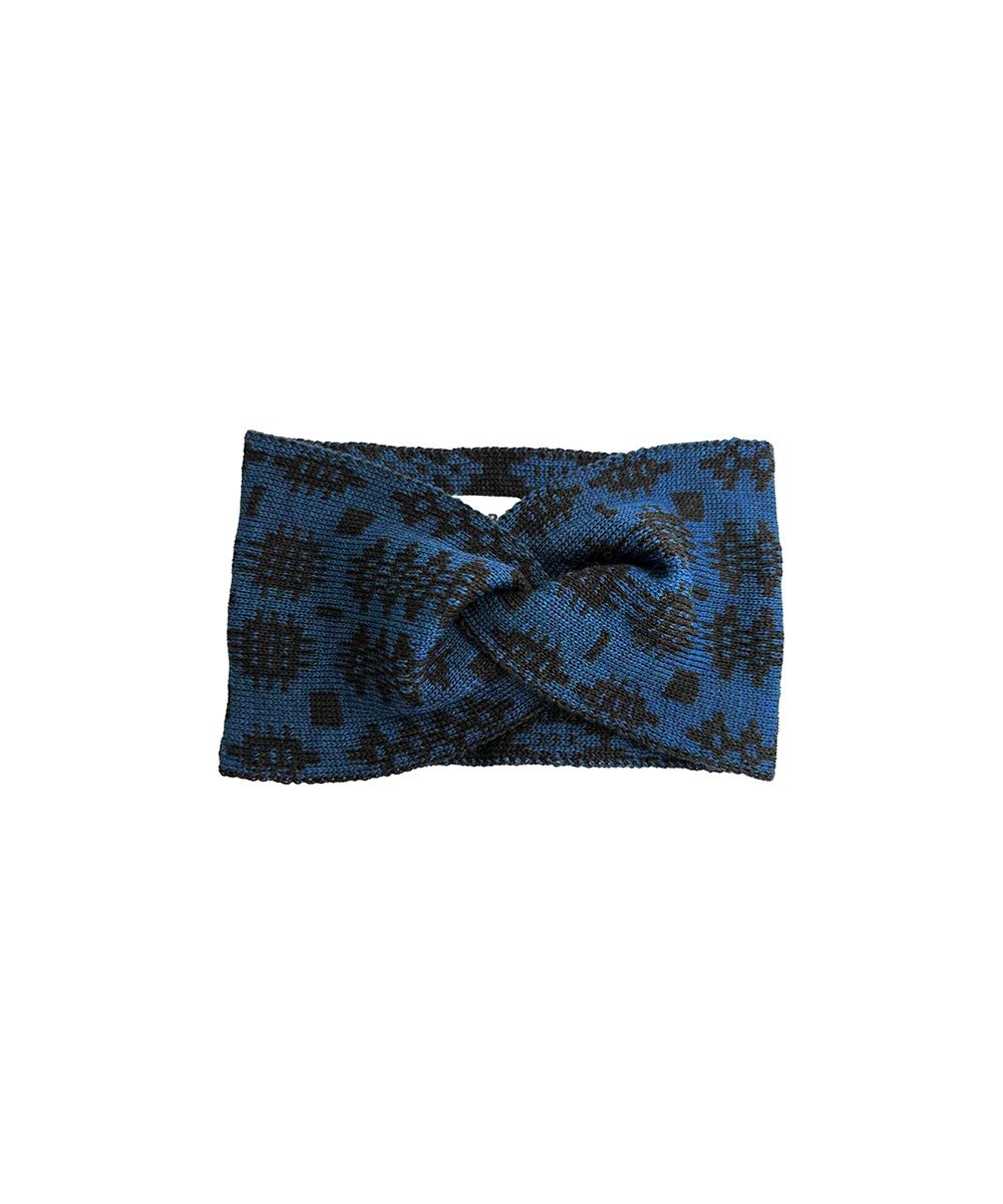 Carthen Merino Headband | Kingfisher & Anthracite