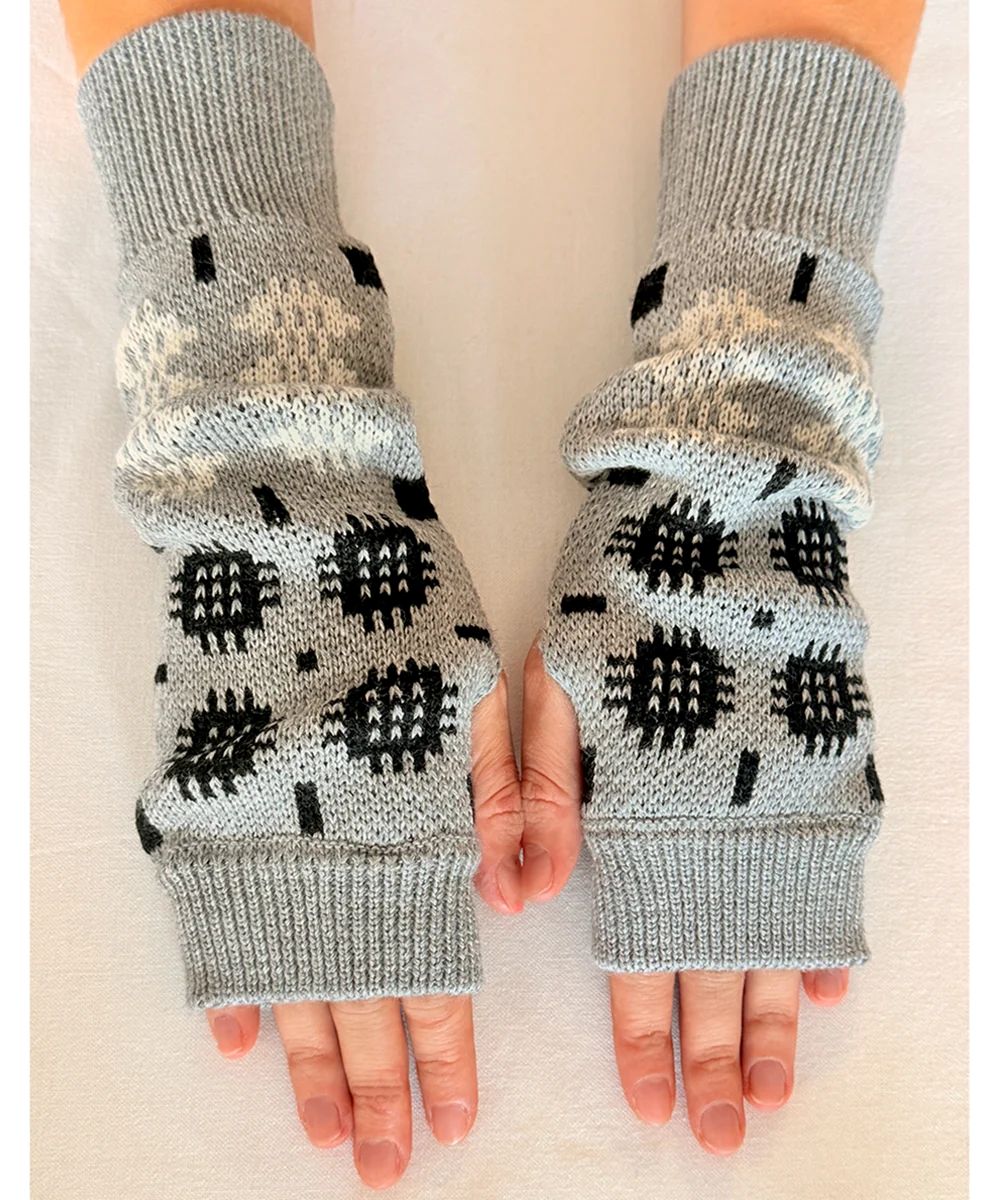 Carthen Merino Fingerless Mittens | Grey Melange