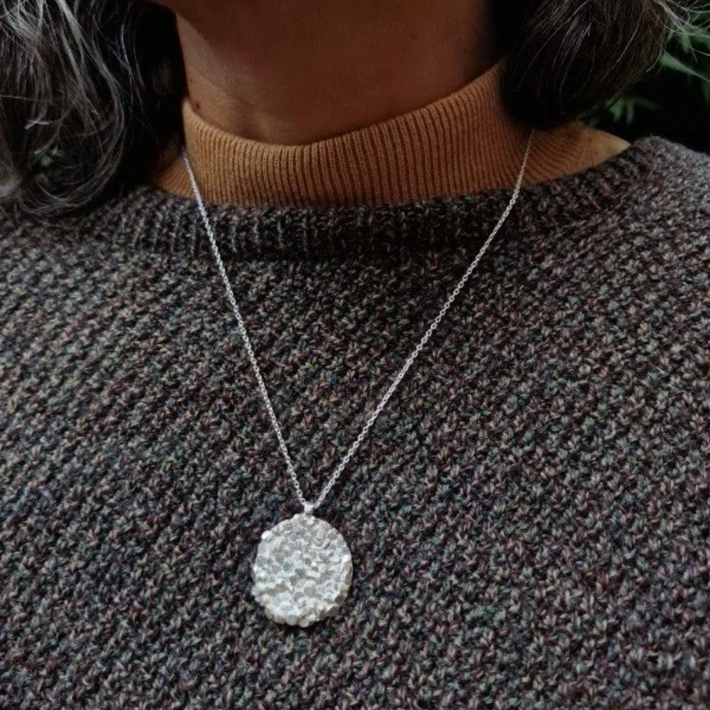 Jade Mellor Caddis Disc Pendant | Silver
