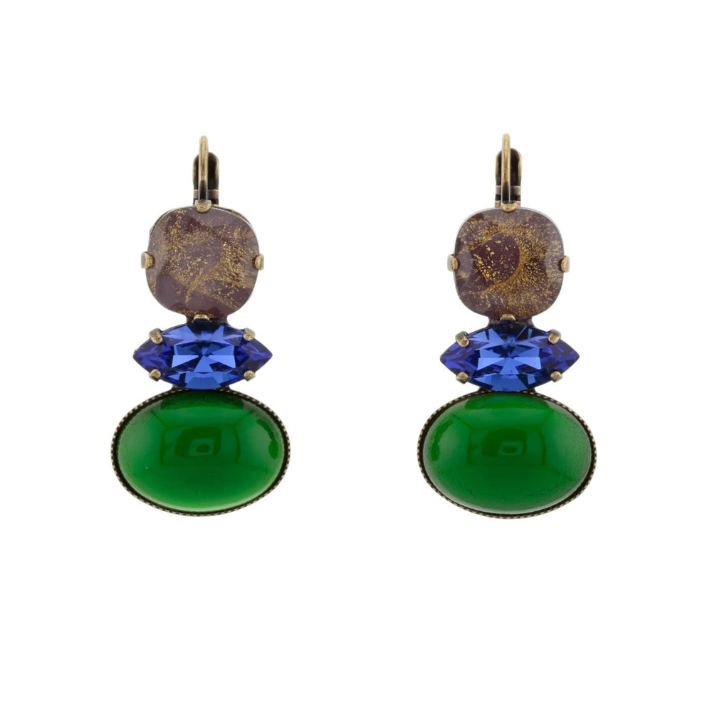 Lili Earrings | Green & Heather