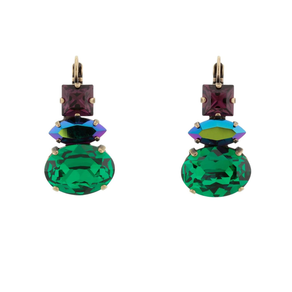 Lois Earrings | Green & Purple