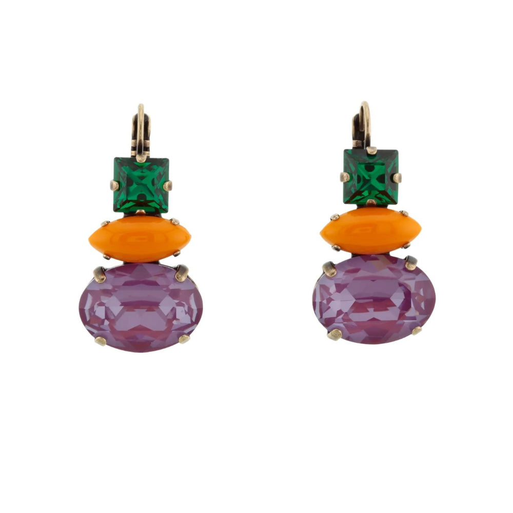 Lois Earrings | Purple & Green