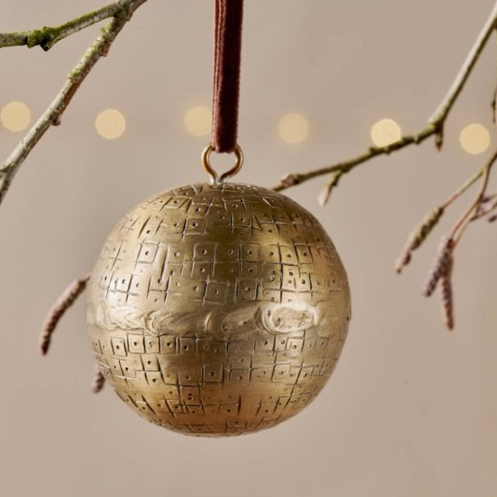 Manya Metal Round Baubles | Brass
