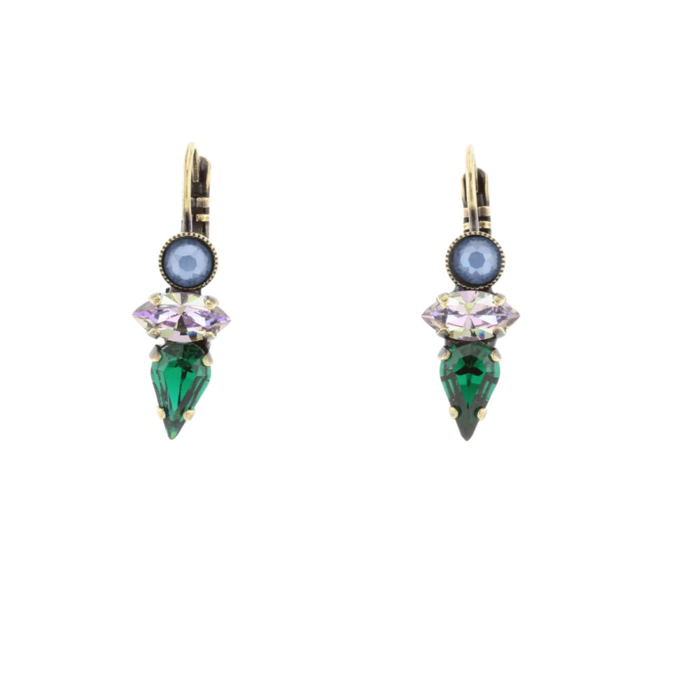 Margo Earrings | Green & Purple