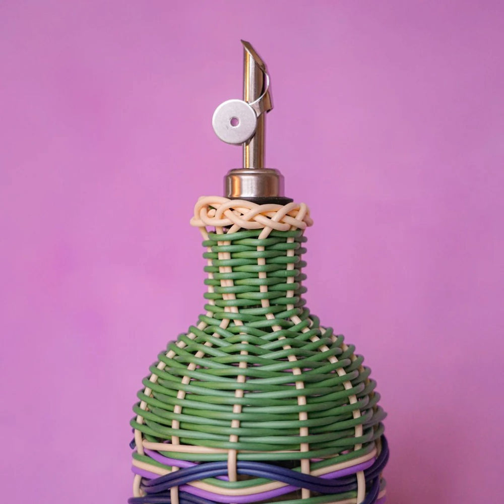 Woven Oil Pourer | Brown & Green