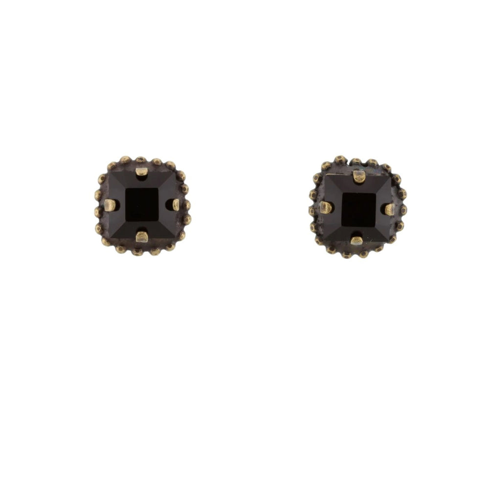 Square Stud Earrings | Black