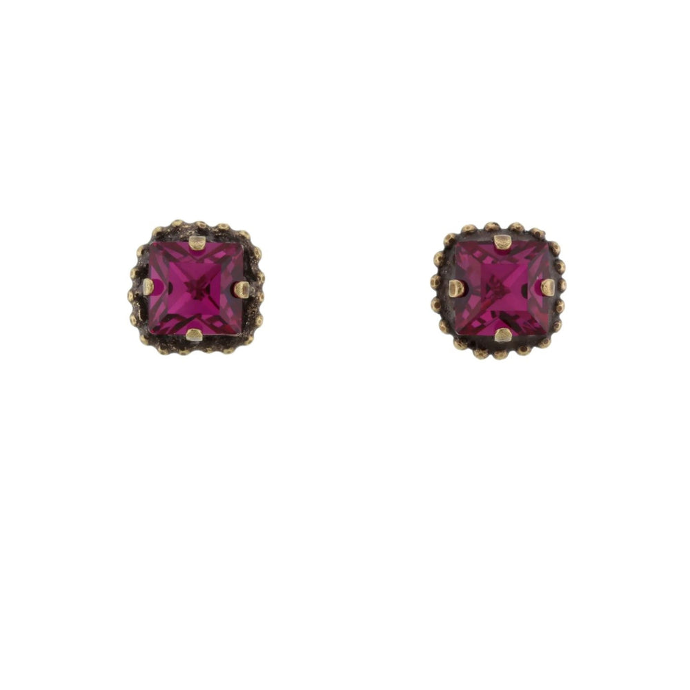 Square Stud Earrings | Fuchsia