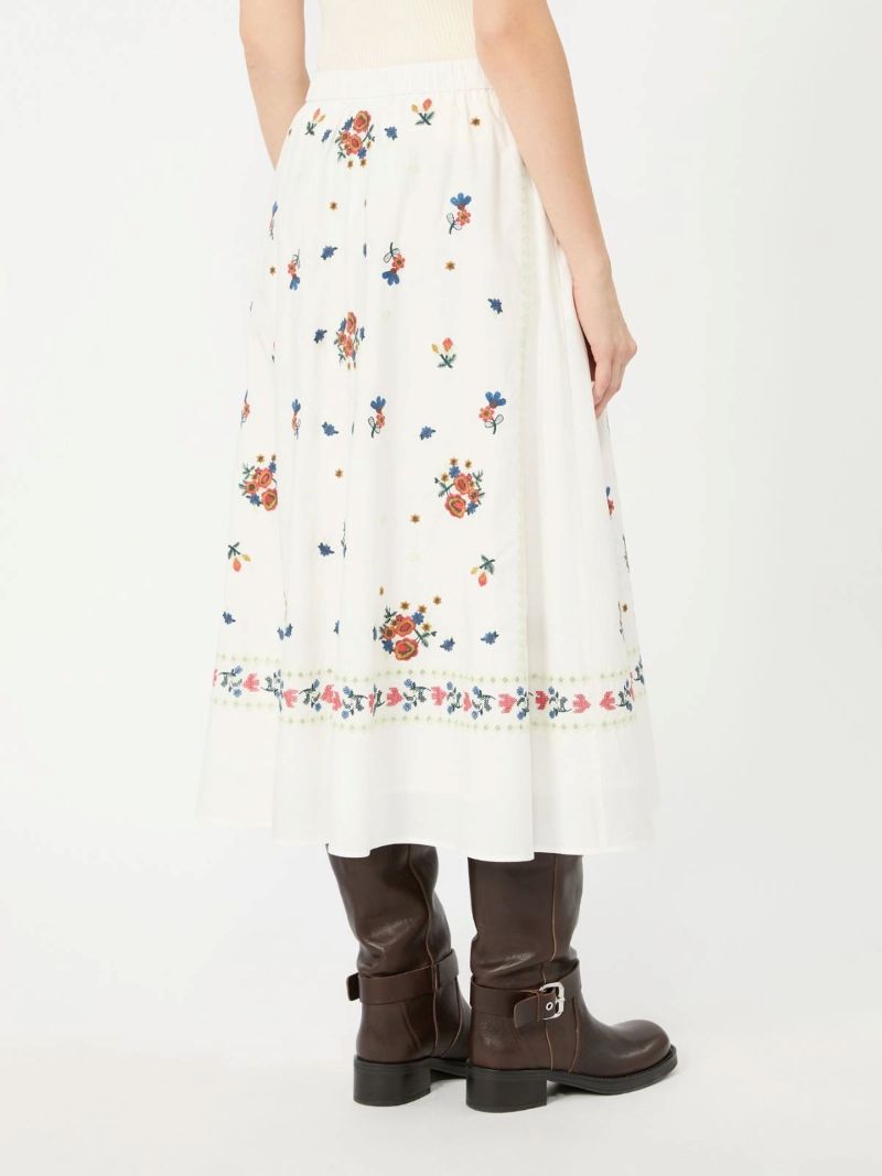 Weekend Max Mara Embroidered Cotton Skirt