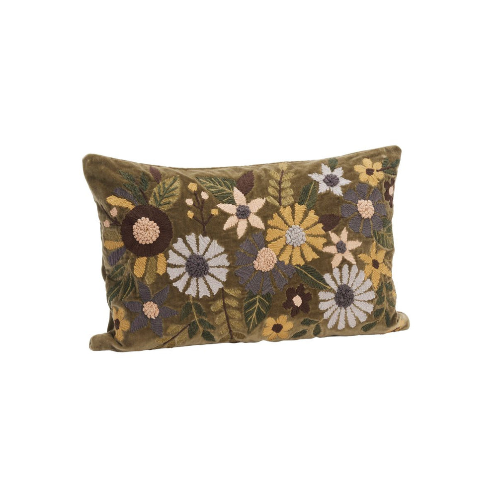 Embroidered Velvet Cushion Cover