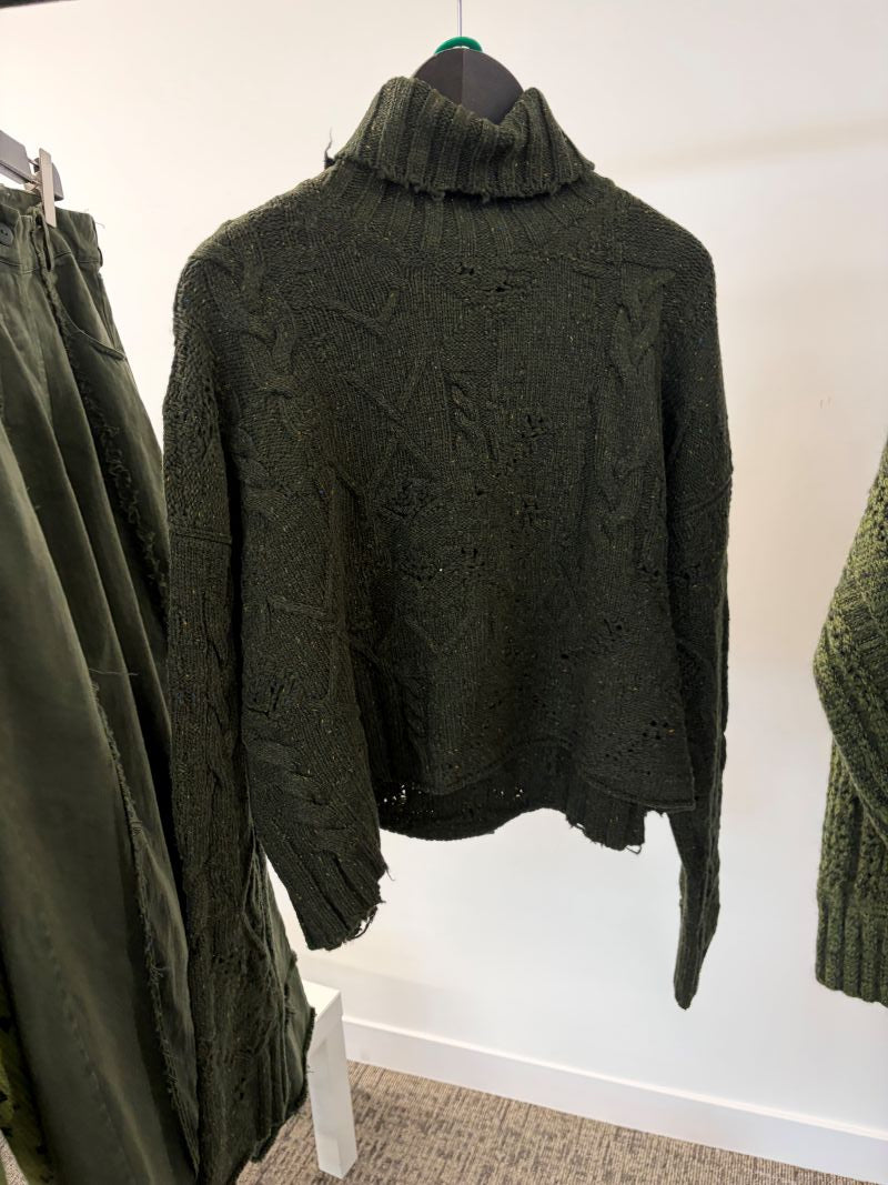 Serienumerica Cropped High Neck Jumper