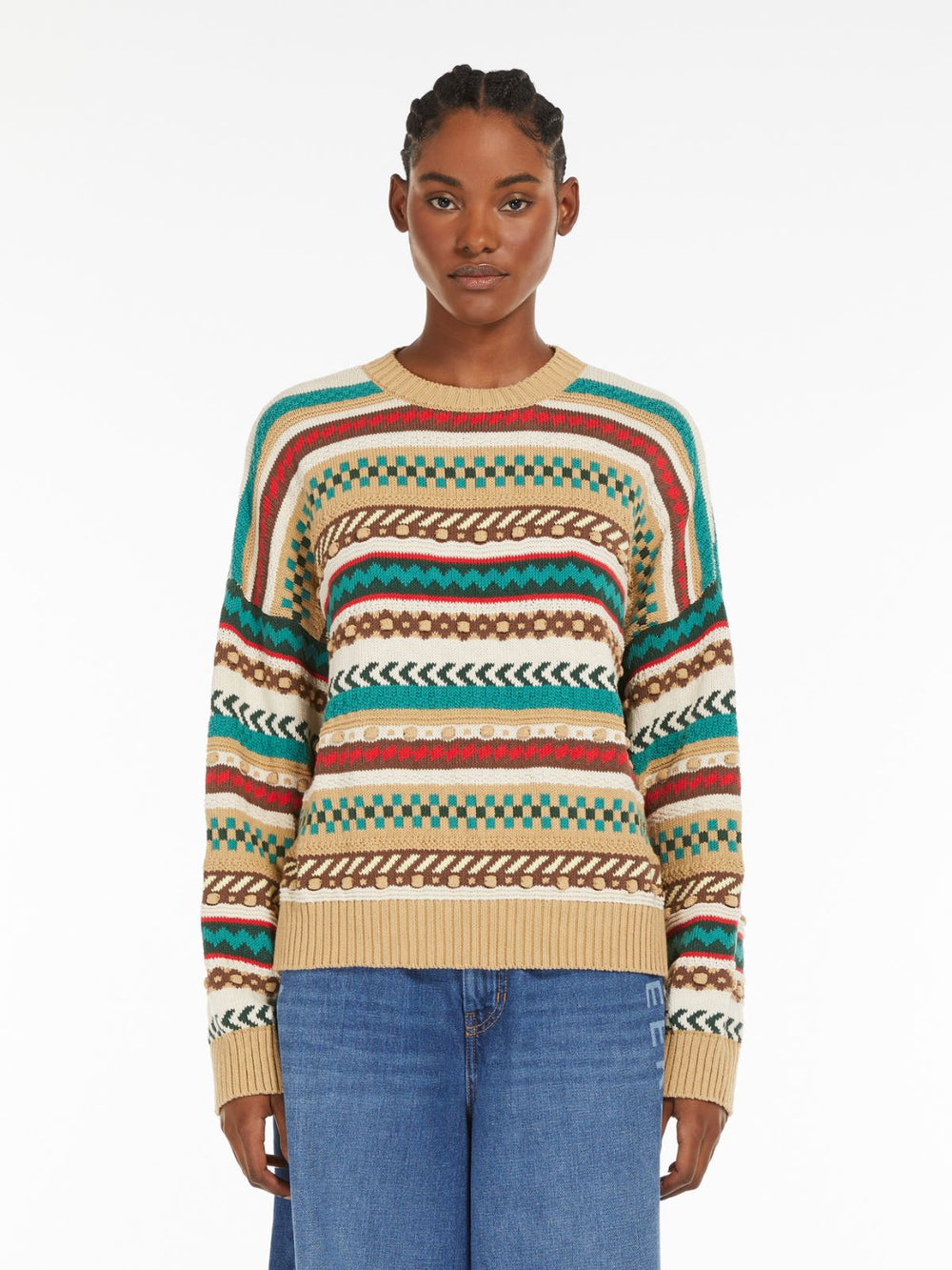 Weekend Max Mara Jacquard-Patterned Cotton Sweater