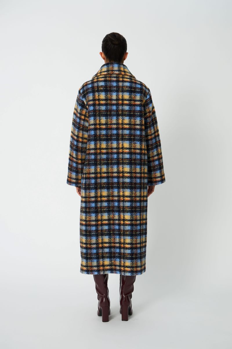 Stella Nova Long Wool Checked Coat