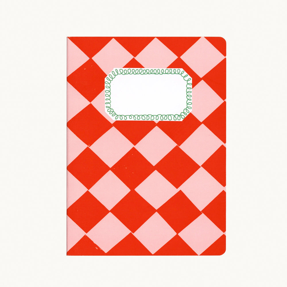 A5 Red & Pink Chequered Notebook