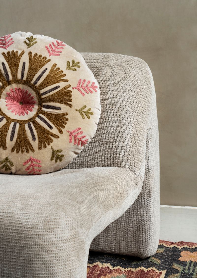 Suzani Embroidered Velvet Cushion