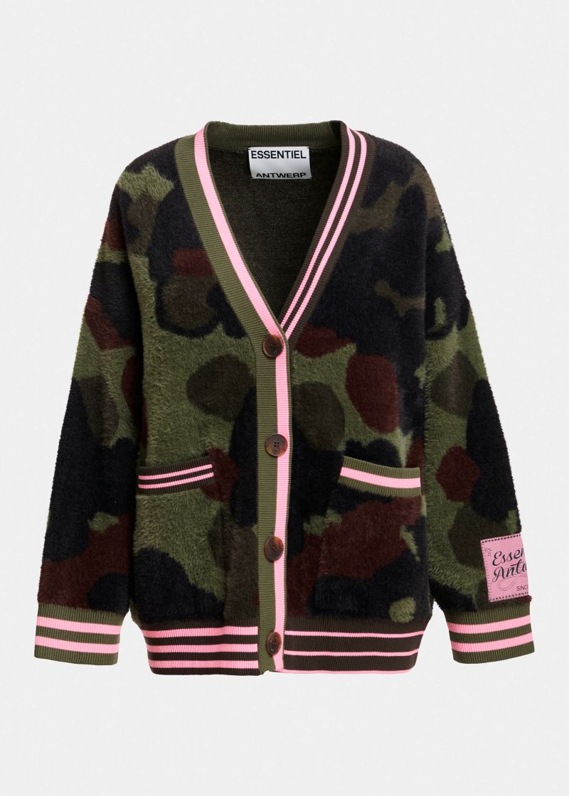 Essentiel Antwerp Kamoo Camouflage Knit Cardigan
