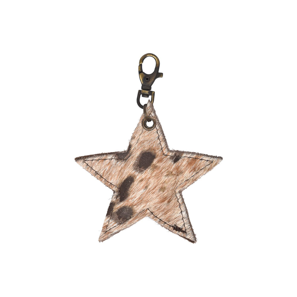 Cowhide Star Keyring