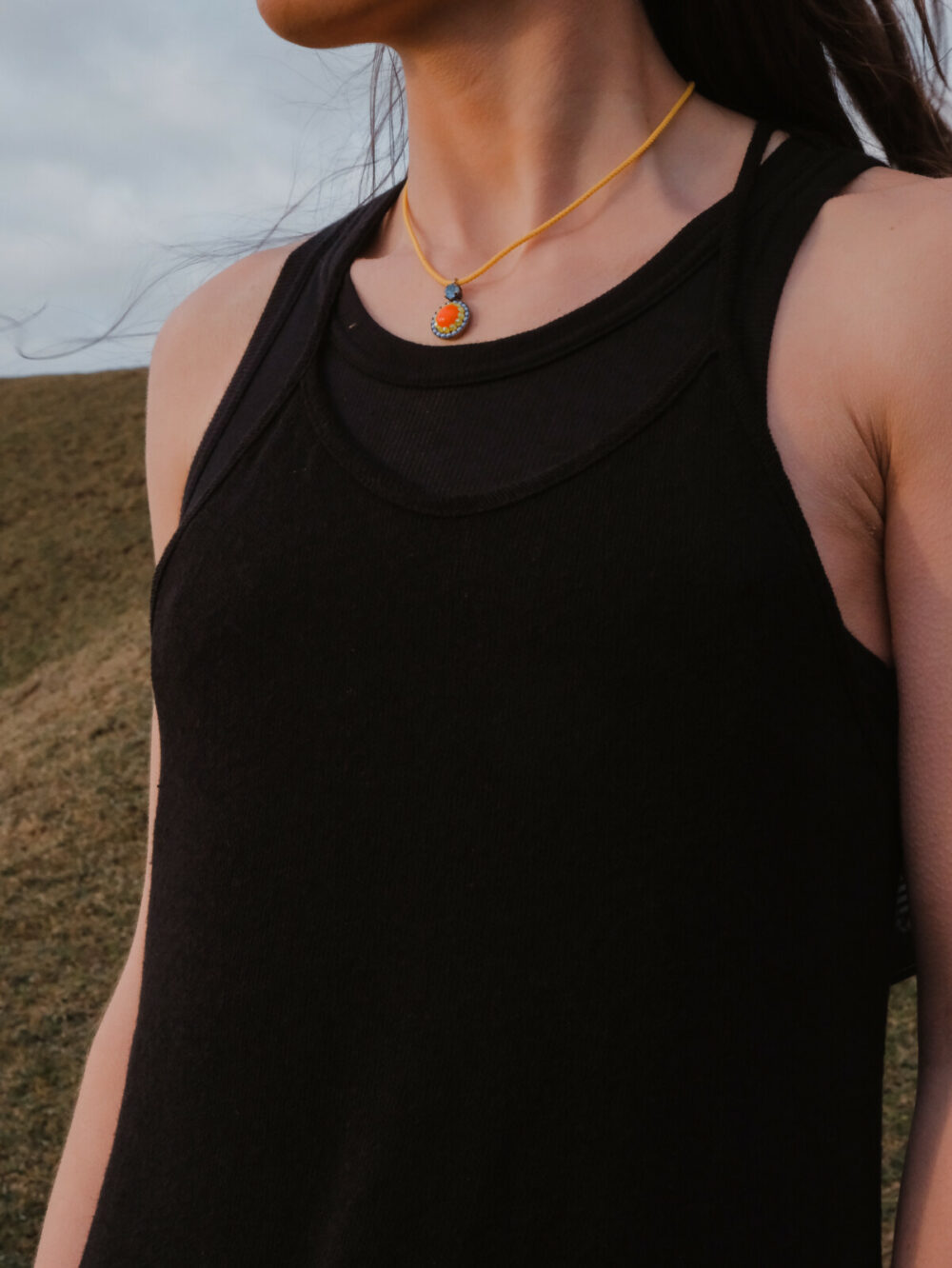 Sort Aarhus Strap Dress | Black - Image 2