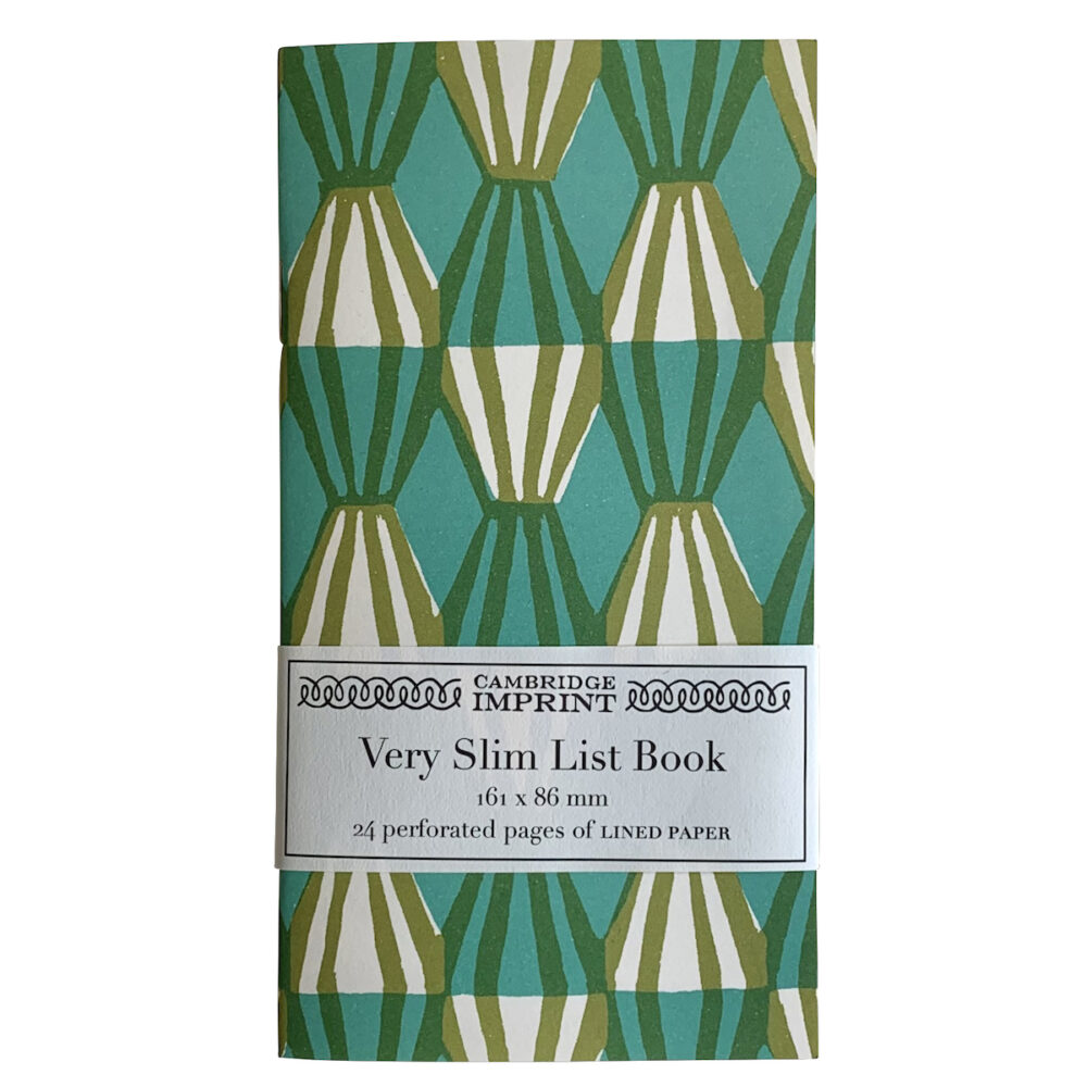 Very Slim List Book | Sap Green & Turquoise