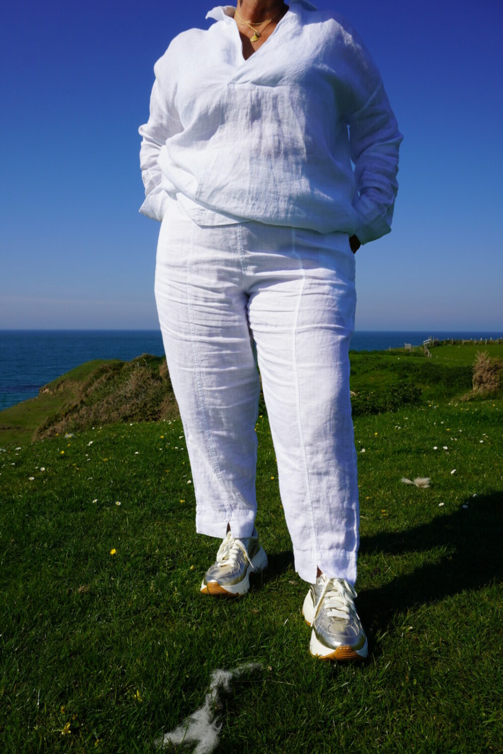 White Linen Trousers - Image 2