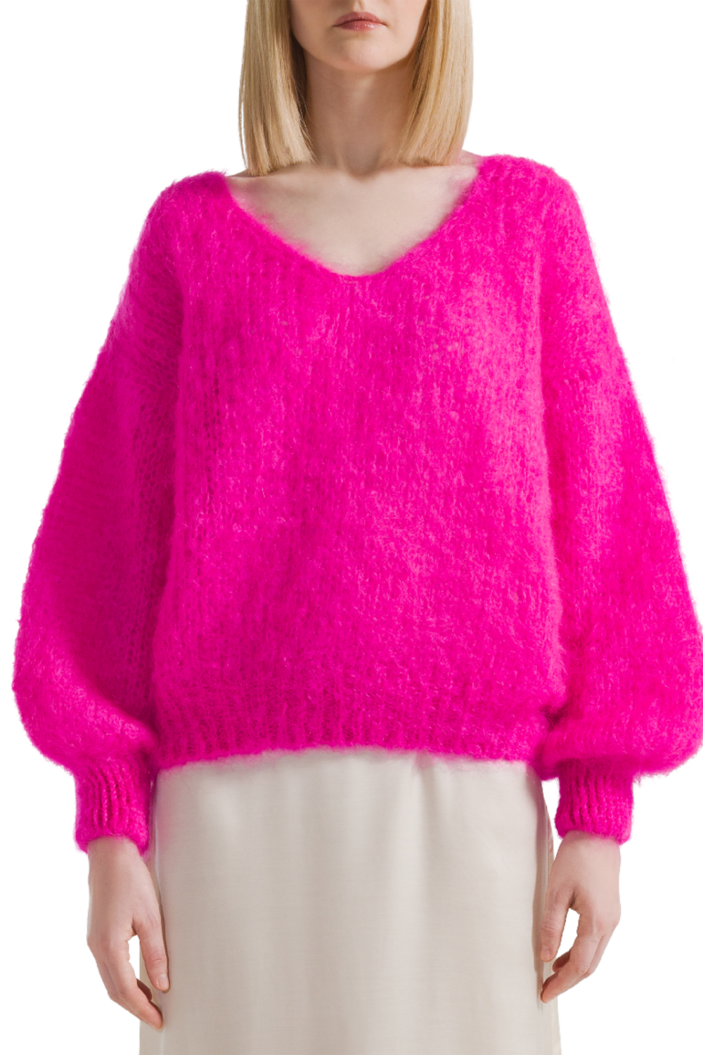 American Dreams Milana Mohair Knit | Neon Pink - Image 2