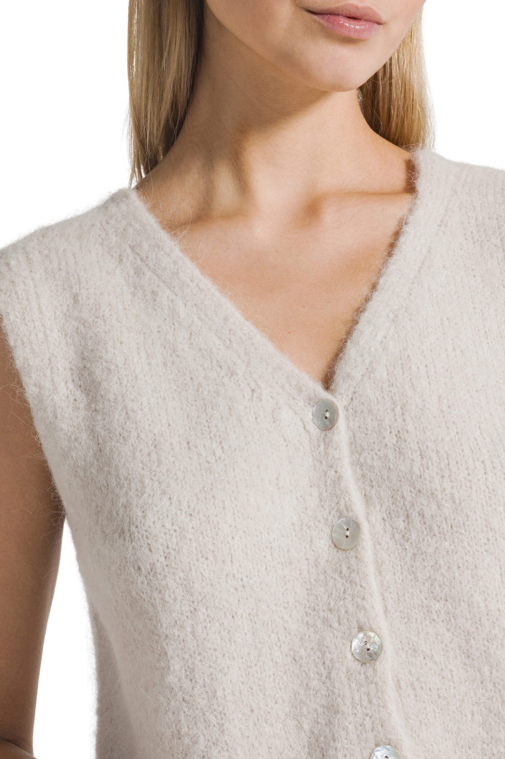 American Dreams Telma Alpaca Vest | Beige - Image 4